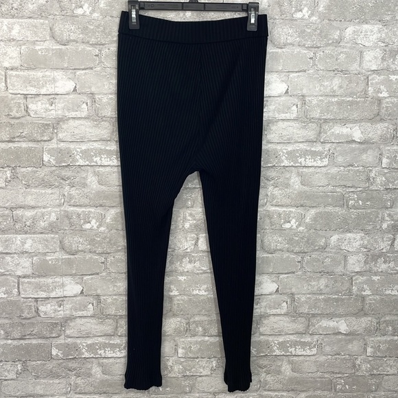 Eileen Fisher Black Ribbed pull on ankle pants - Picture 4 of 6